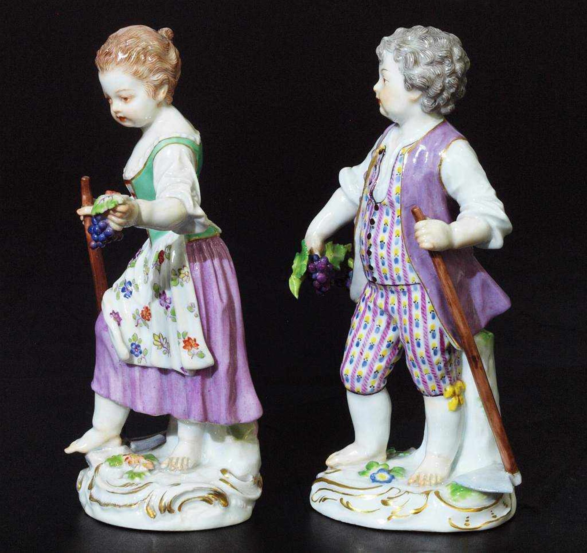 Zwei Gärtnerkinder (Winzerpaar). Zwei Gärtnerkinder (Winzerpaar). MEISSEN 1923 - 1934, 1. Wahl. Nach - Bild 4 aus 5