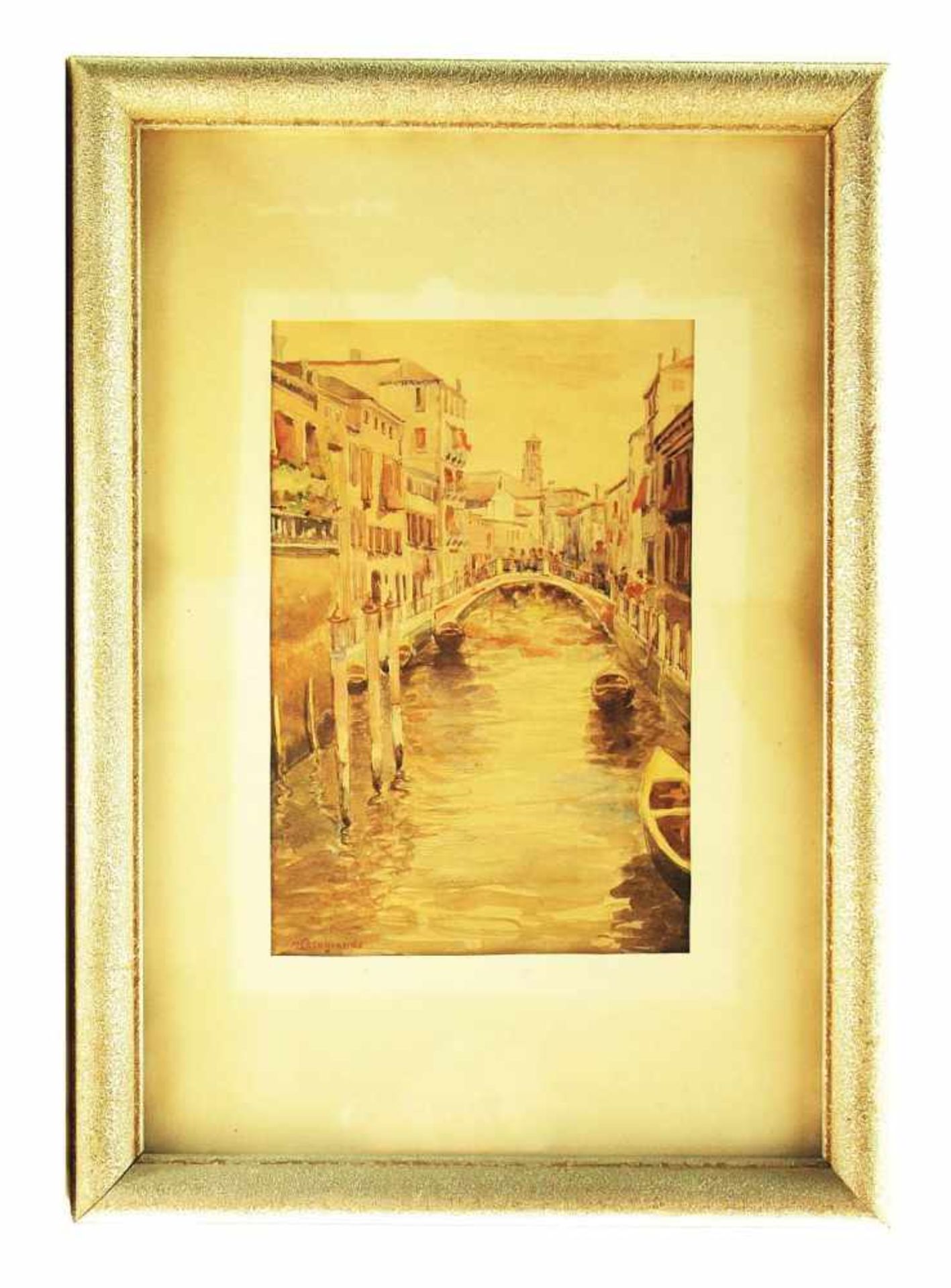 CASAGRANDE, Marcello. CASAGRANDE, Marcello. 20. Jahrhundert. Kanal mit Brücke in Venedig. - Bild 3 aus 5