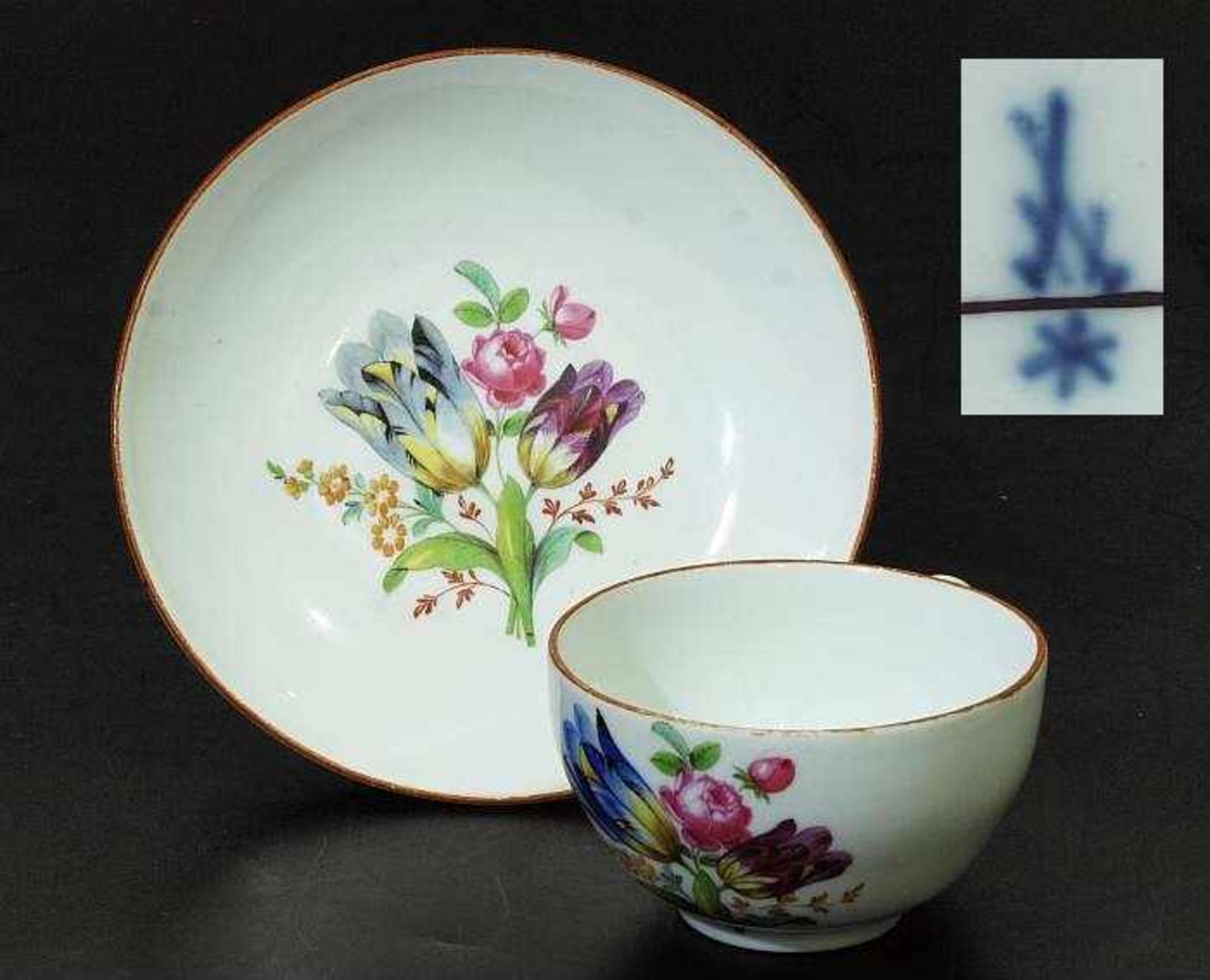 MARCOLINI Moccatasse. Unterschale. MARCOLINI Moccatasse. Unterschale. MEISSEN um 1770, 1. Wahl.