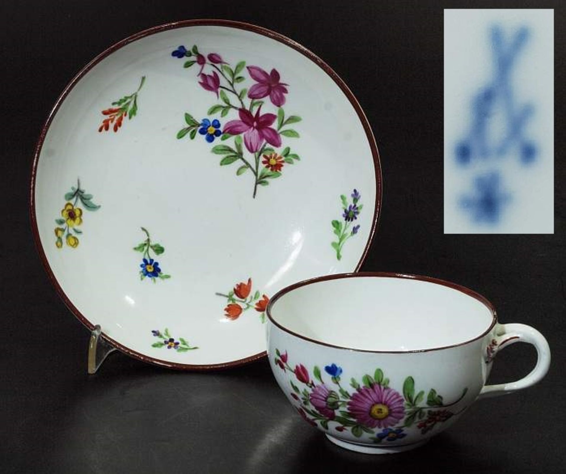 MARCOLINI Moccatasse. Unterschale MARCOLINI Moccatasse. Unterschale. MEISSEN um 1770, 1. Wahl.