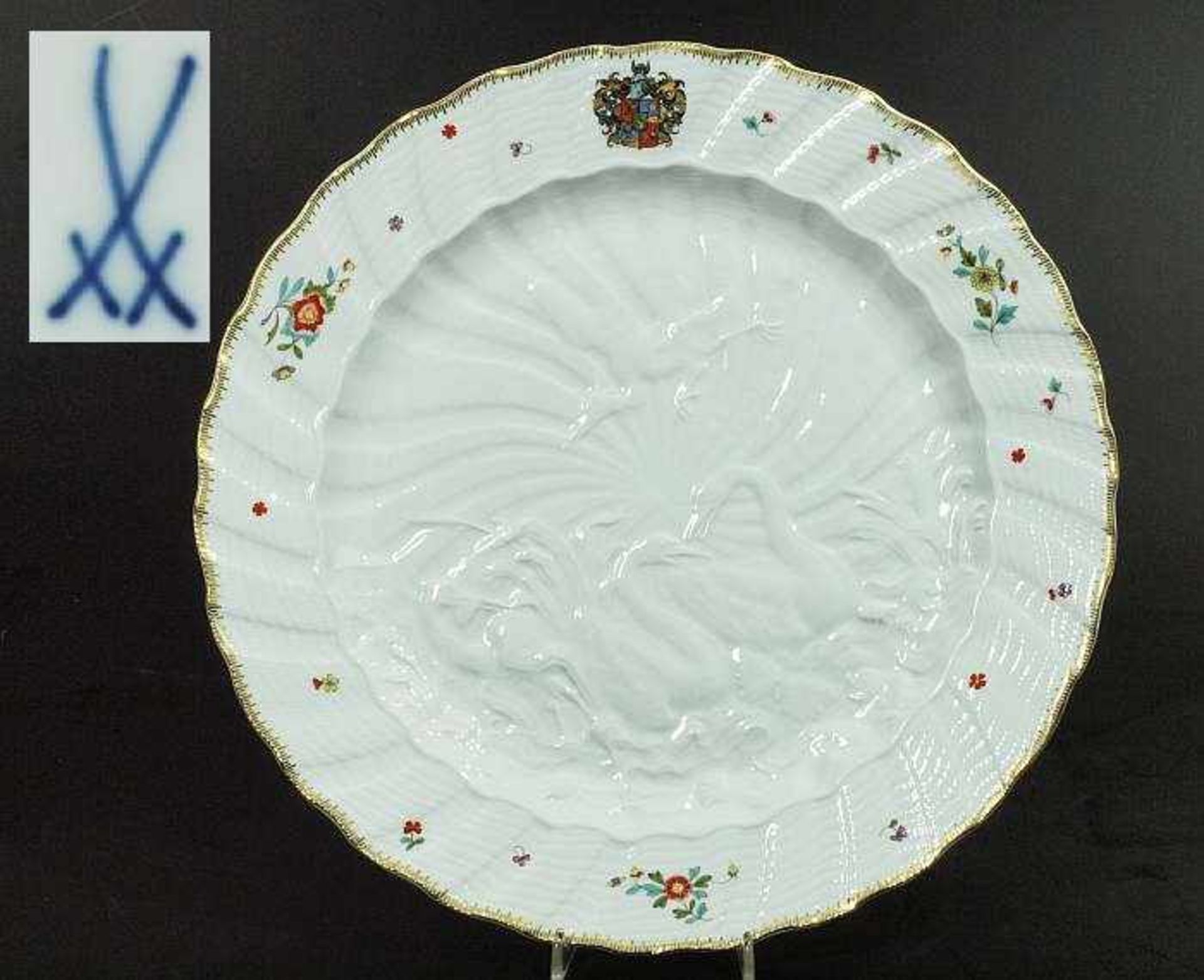 Schwanenservice Platzteller. MEISSEN. Schwanenservice Platzteller. MEISSEN nach 1970, 1. Wahl.