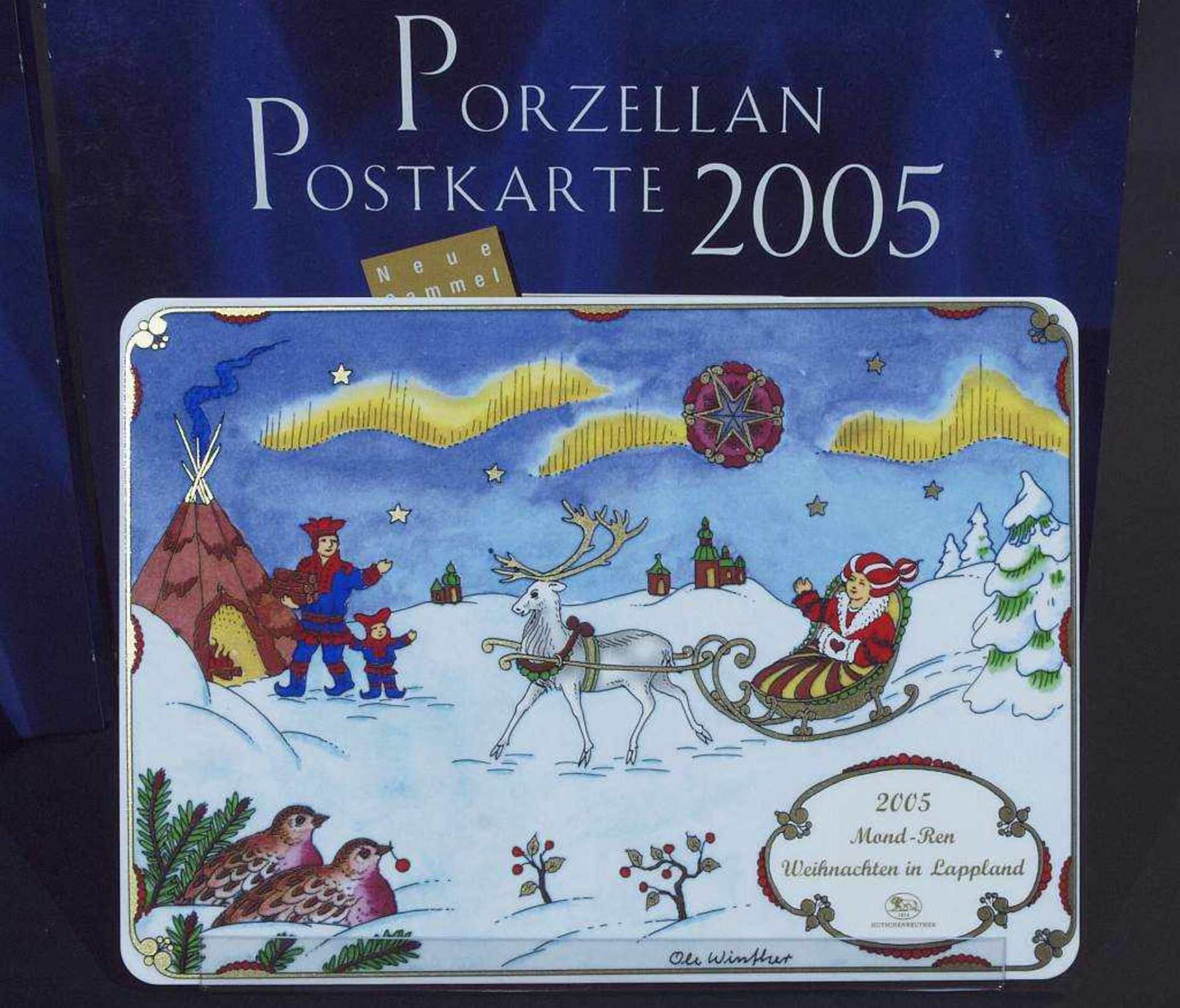 Zwei HUTSCHENREUTHER Porzellan-Weihnachtskarten. Zwei HUTSCHENREUTHER Porzellan-Weihnachtskarten. - Bild 3 aus 5