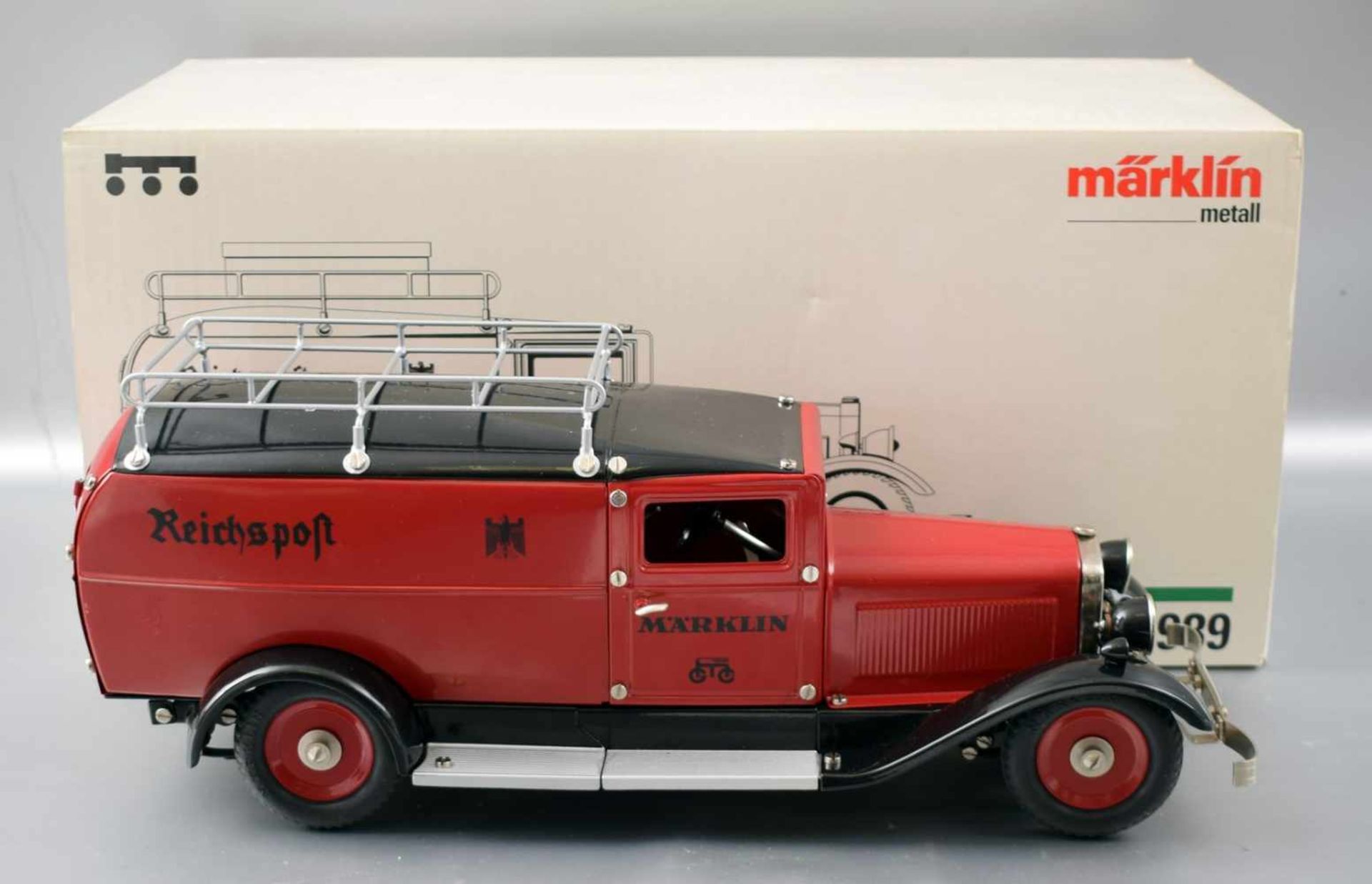 Reichspostauto 1989, schwarz/rot, im originalen Karton, FM Märklin