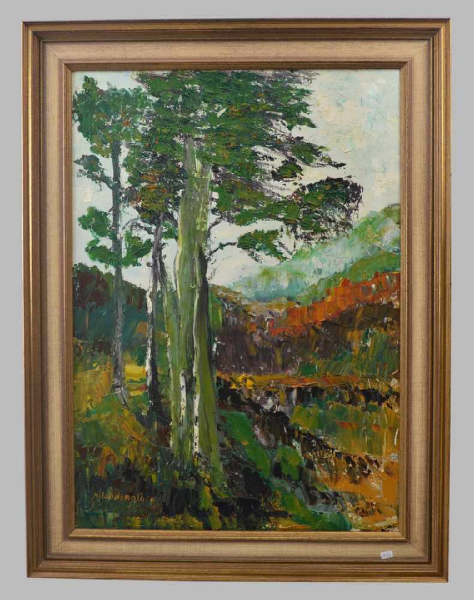 H. Landsrath 1932-2016 Koblenz, Landschaft mit Baum, Öl/Lwd., u.l.sign., 50 X 70 cm, Rahmen