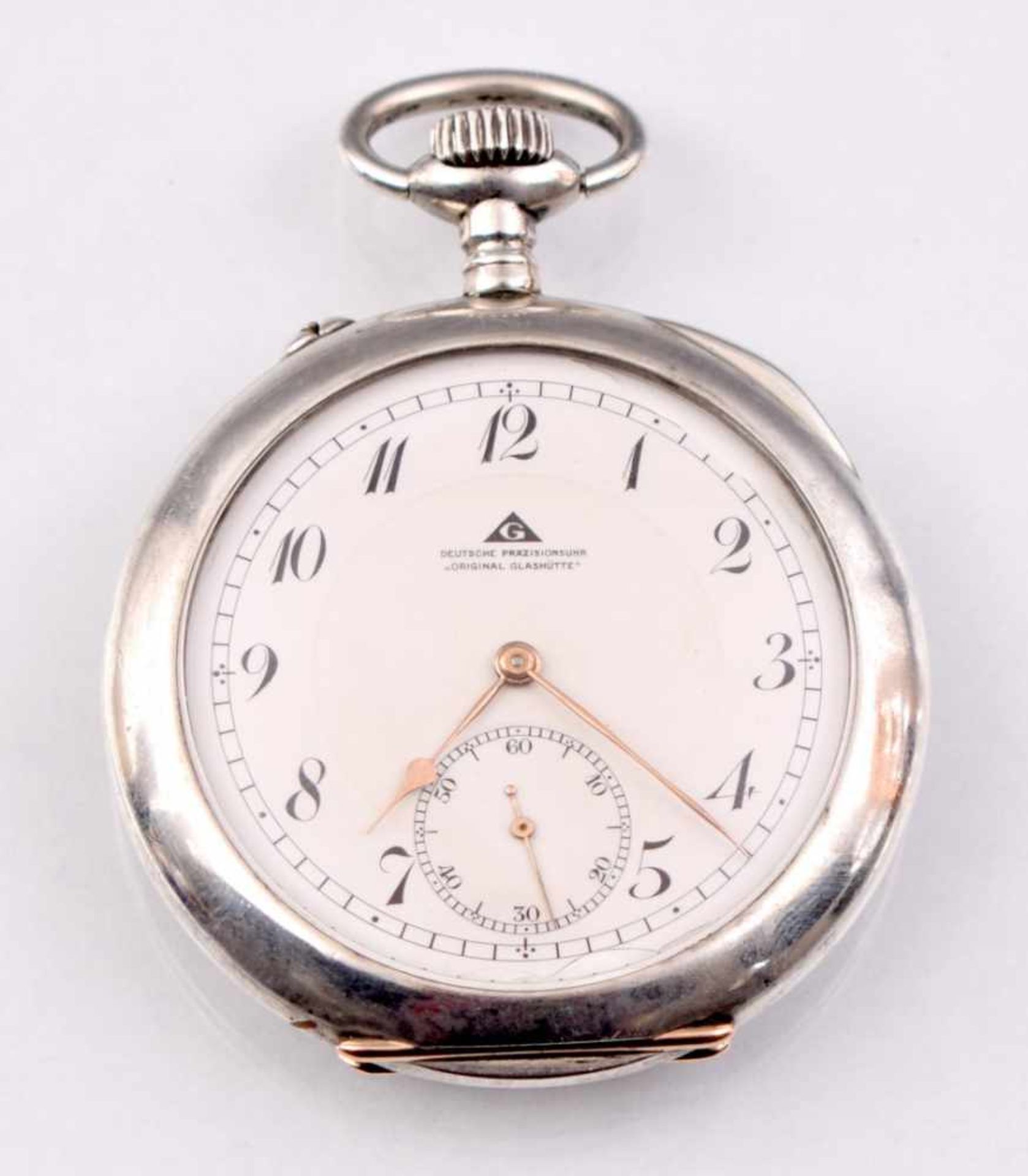 Herrentaschenuhr Gehäuse 900er Silber, Innen mit Widmung von Onkel und Tante, Palm-Sonntag 1929, mit