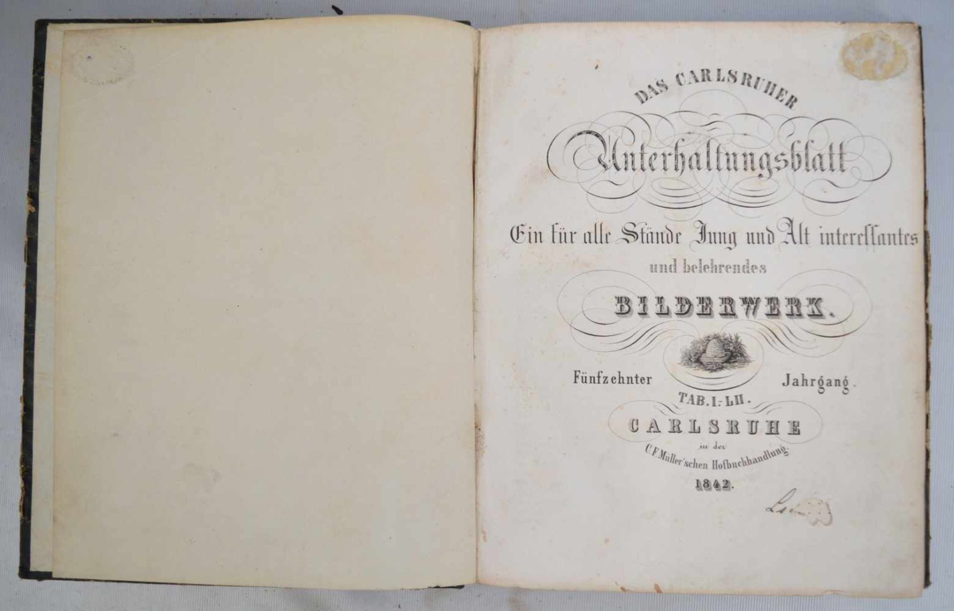 Carlsruher Unterhaltungsblatt 15. Jahrgang, Bilderwerk mit div. Abbildungen, 1842