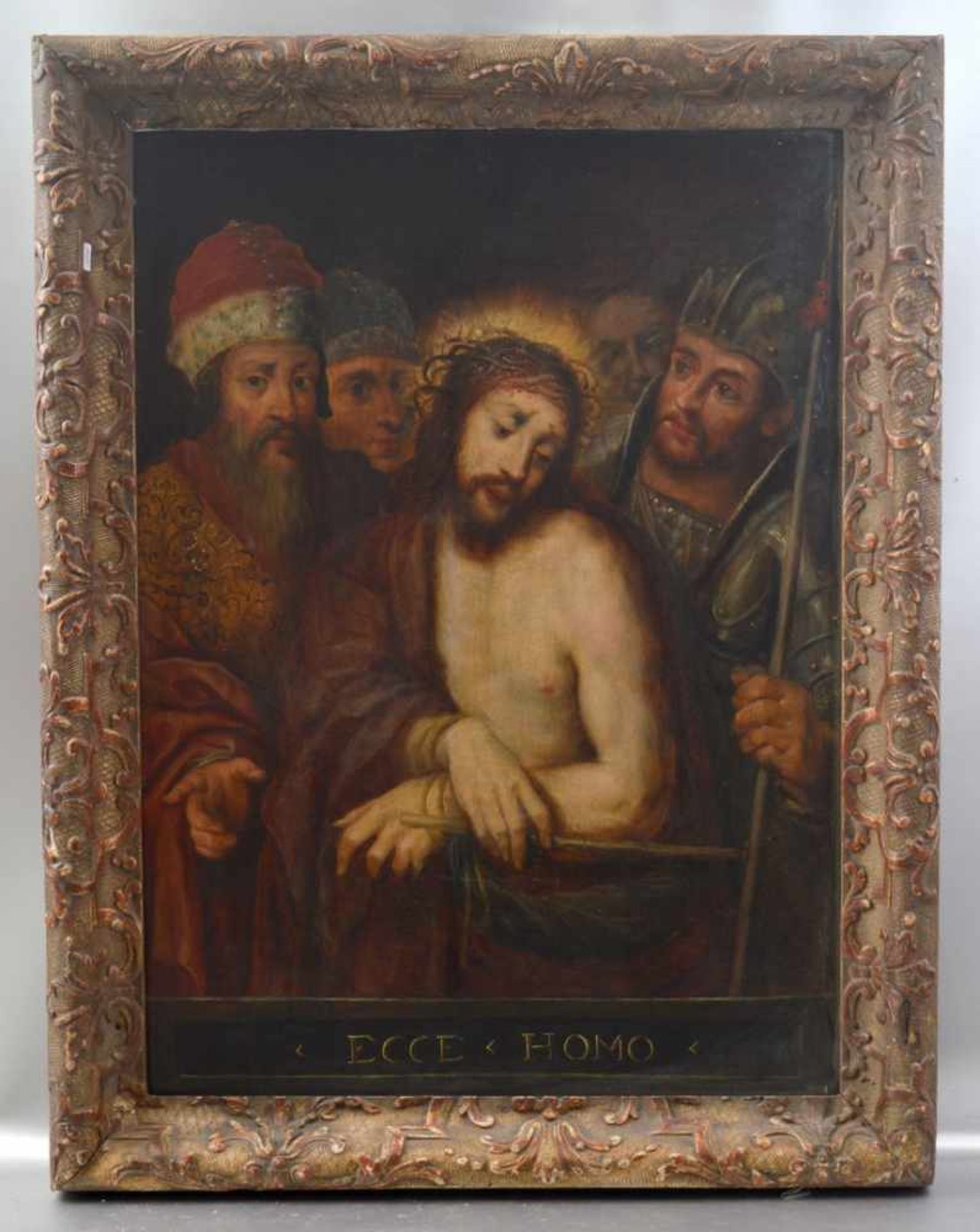 Unbekannter Maler 17./18. Jh., Ecce Homo, Christus mit Dornenkrone, mit Soldaten und Pontius