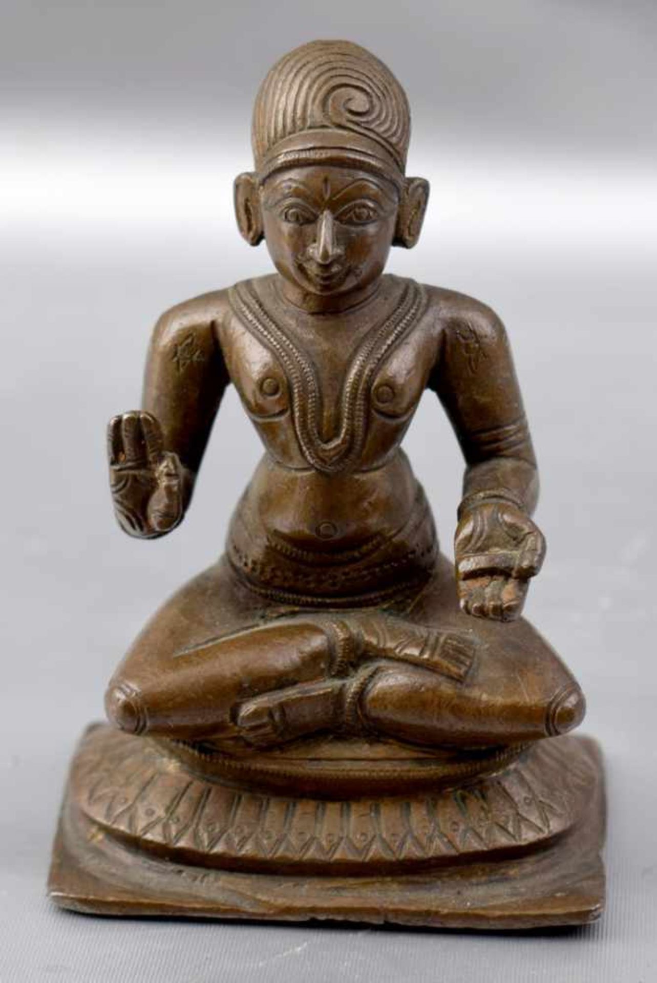 Sitzender Buddha Bronze, H 9 cm, 19. Jh.