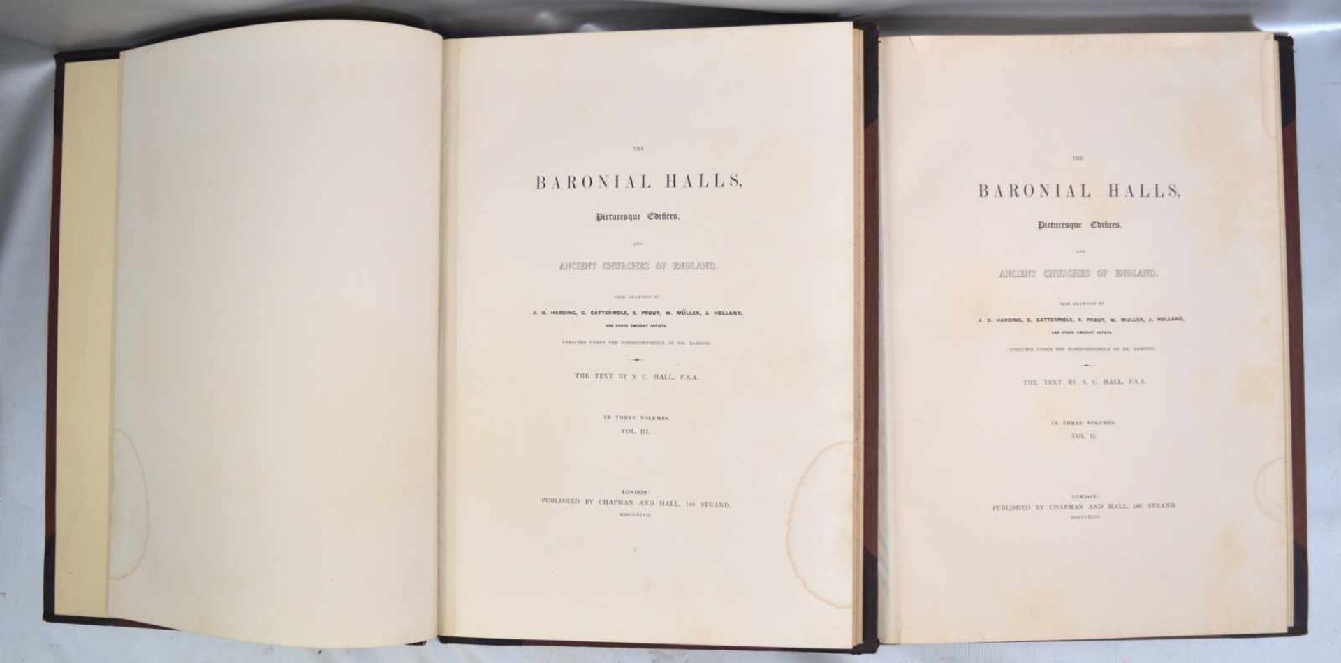 Baronialhallen von England Zwei von drei Bänden (Band II und III), bebilderte Edition, mit