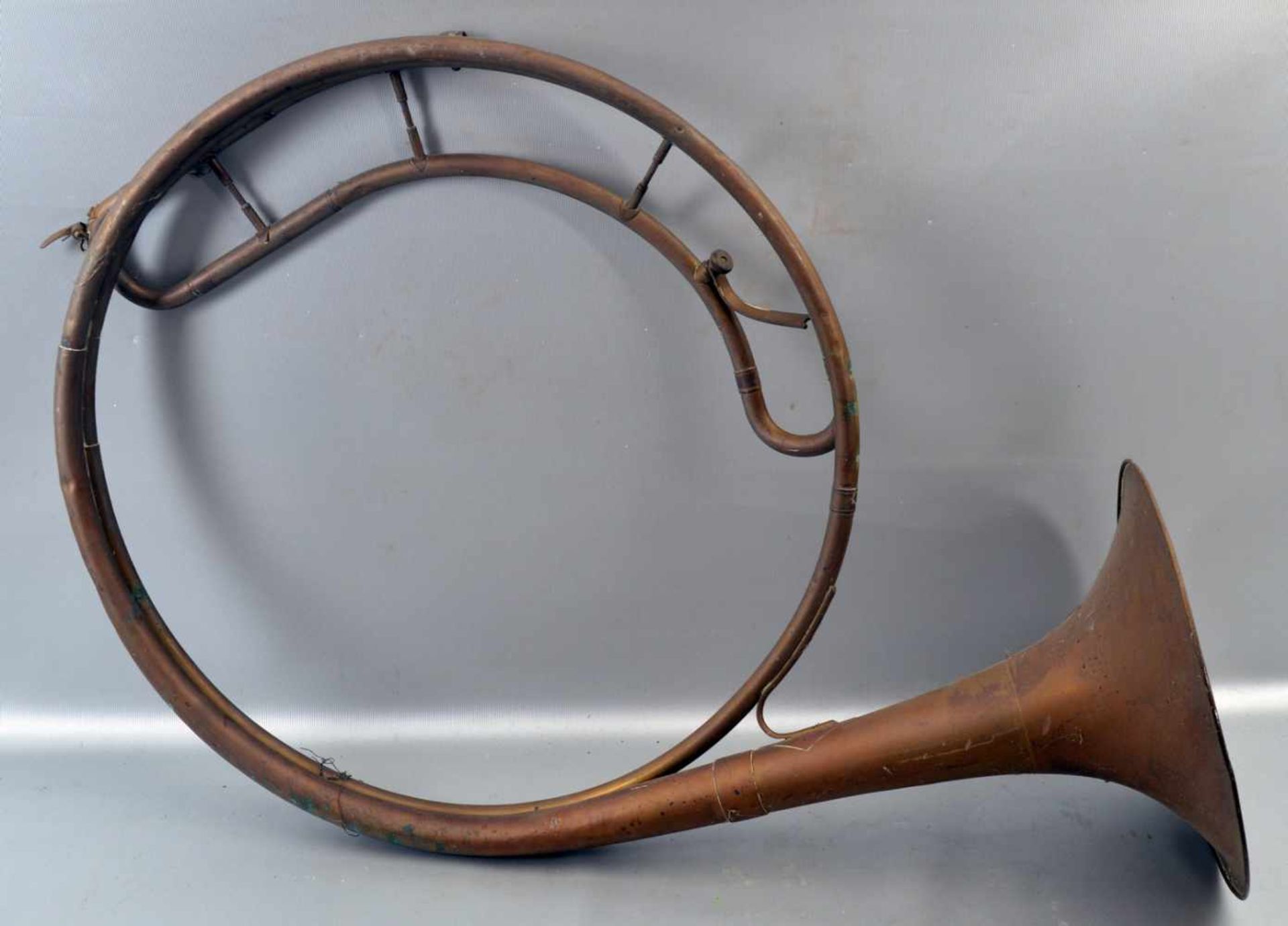 Horn Messing, Mundstück fehlt, Dm ca. 70 cm, 19. Jh.