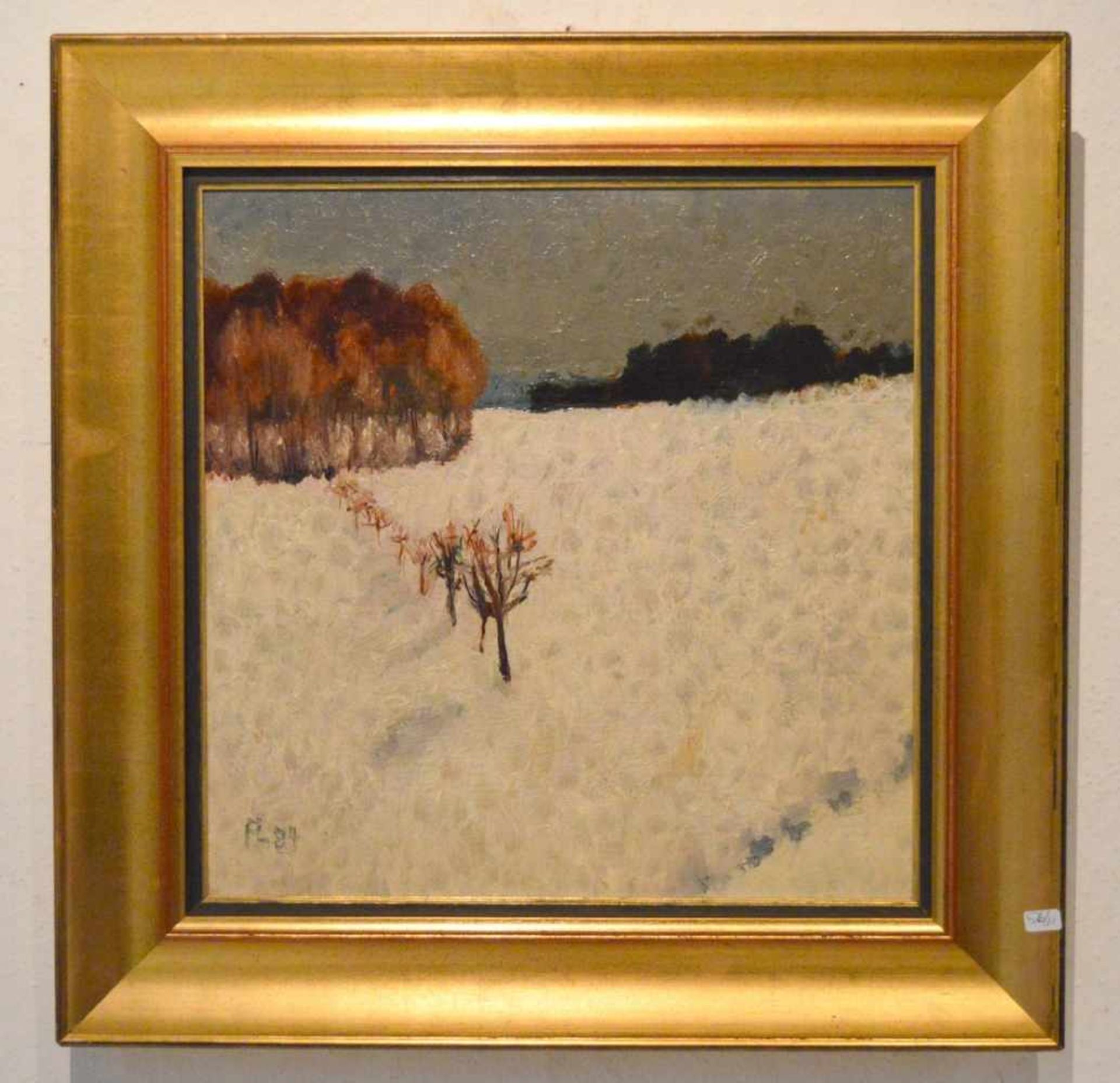 Fritz Langendorf 1903 - 1999 Offenburg, Winterlandschaft bei Hofstetten, Öl/Malpappe, u.l.monog. und