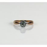 Damen-Diamantring (1.H.20.Jh.) 14ct GG; Solitärdiamant von ca. 0,30ct; Ringgr. 55