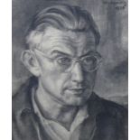 Waentig, Walter (1881 Zittau - 1962 Gaienhofen) "Selbstbildnis 1936"; Kopfportrait mit Schulter,