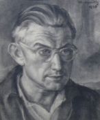 Waentig, Walter (1881 Zittau - 1962 Gaienhofen) "Selbstbildnis 1936"; Kopfportrait mit Schulter,