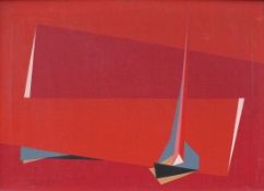 Bott, Francis (1904 Frankfurt/Main - 1998 Lugano) "Komposition in Rottönen"; farbiger Siebdruck/