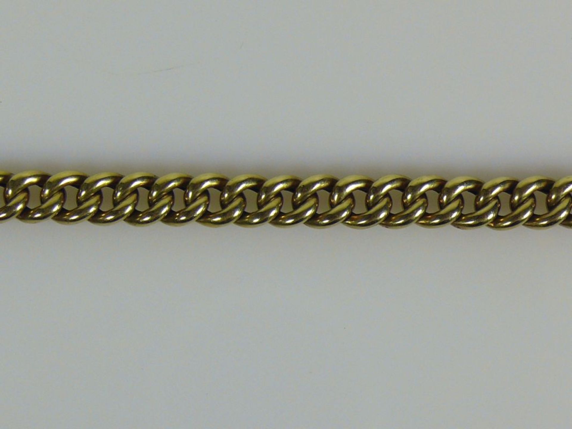 Armkette 14ct GG; Gliederdekor; 17g; L: 20 cm; doppelter Sicherheitsbügel - Bild 2 aus 2