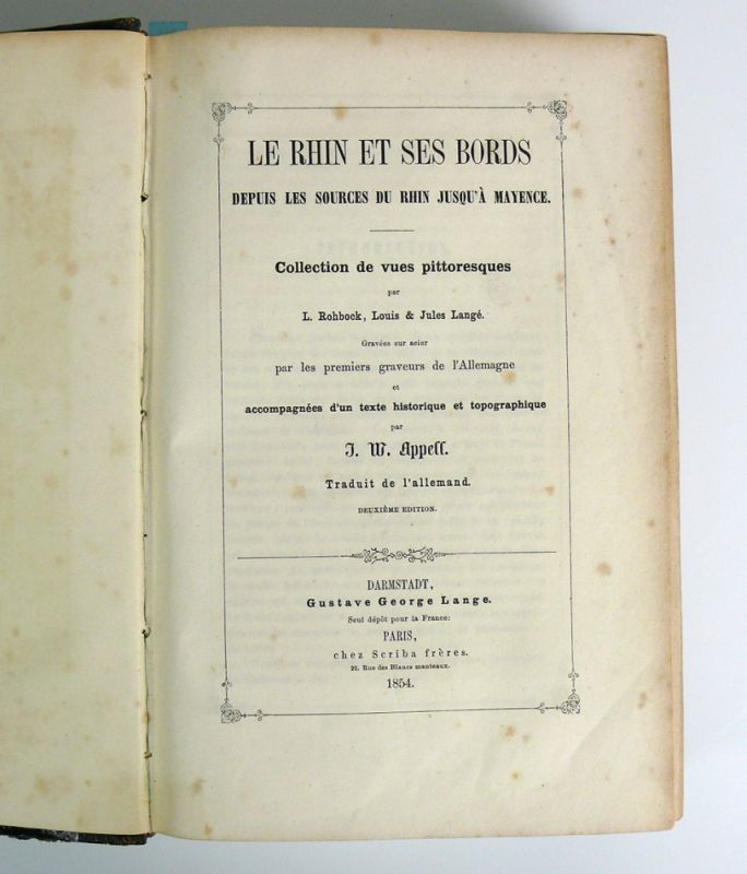 Der Rhein und die Rheinlande von Gustave George Lange, französische Ausgabe Paris 1854; "LE RHIN - Image 2 of 3
