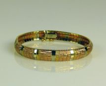 Armband 18ct WG und Roségold; Gliederkette; 23,5g; L: 19 cm