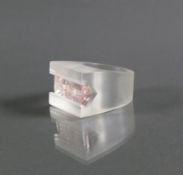 Moderner Damenring Plexiglas mit großes Bergkristall; Ringgr. 59