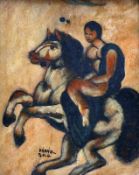 Kadar, Bela (Budapest 1877 - 1955) "Reiter auf Pferd"; Tempera/Karton; sign.; 41,5 x 33,5 cm; R;