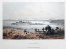 Insel Mainau (19.Jh.) col. Litho; von Jacottet, Verlag Pecht Constanz; Blattgröße: 28,5 x 39,5 cm