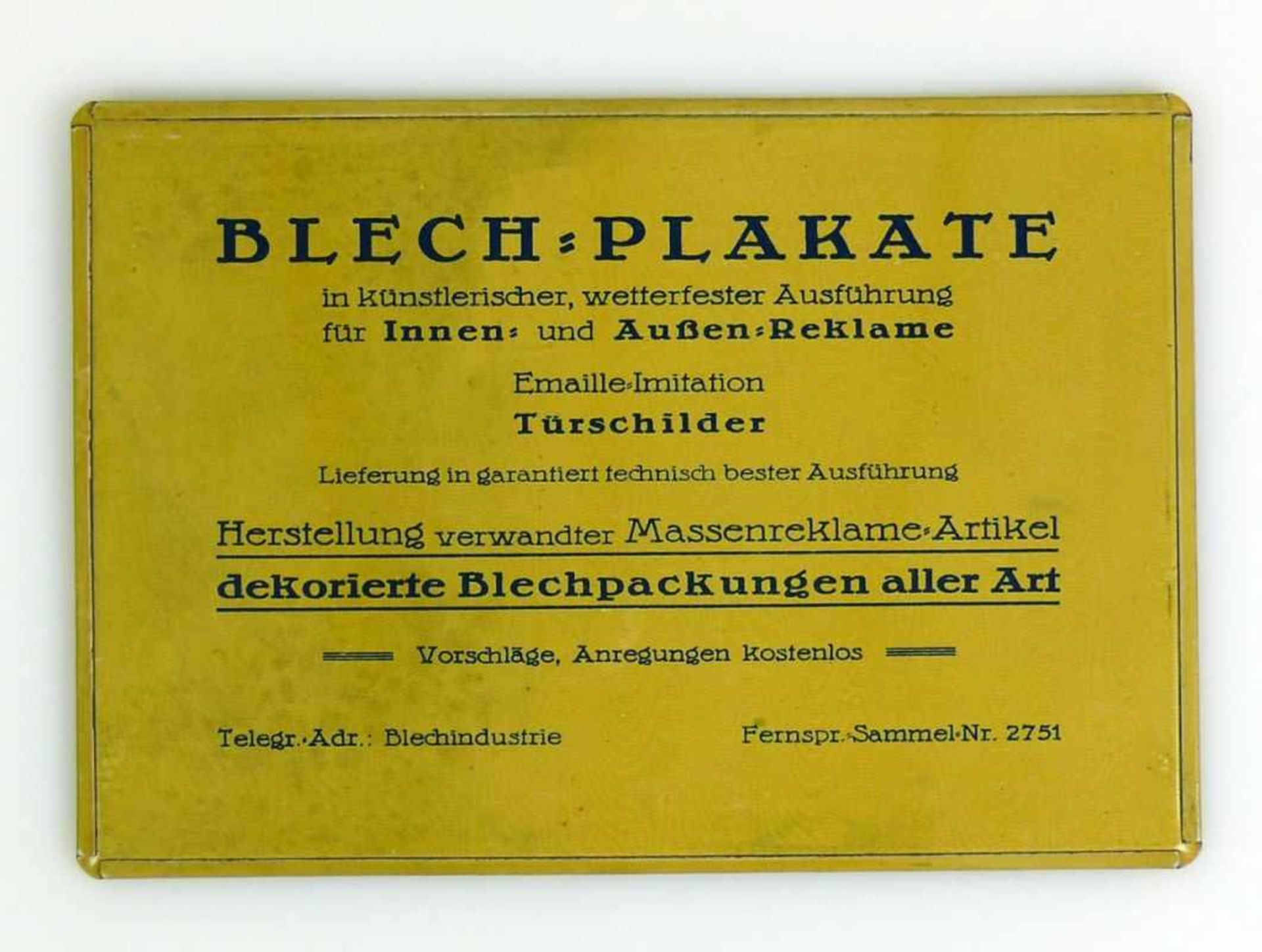 Altes Blechschild mit farbiger Ansicht von Meissen, der Meissner Blech-Industrie-Werke - Bild 2 aus 2