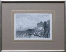 Constanz (Mitte 19.Jh.) "Blick auf Hafen mit Konzil"; Stahlstich von Foster/Roberts; ca. 10 x 15 cm;
