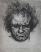 Pickardt, Ernst (Berlin 1876 - 1931) "Beethoven-Kopfportrait"; Radierung; sign.; Blattgröße: 53 x 43