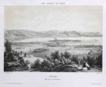 Lindau (19.Jh.) Litho von Poppel/Muller; Blick von einer Anhöhe aus; Paris WILD/LEMERCIER;