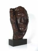 Erzia, Stepan Dmitrievich (attr., 1876 Alatyr - 1959 Moskau) "Frauenkopfbüste"; Bronze, braun
