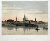 Constanz (19.Jh.) Farblithographie; Stroobant, Simonau & Toovey, Brüssel; "VUE DE CONSTANCE";