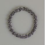 Brillant-Armband 18ct WG; besetzt mit ca. 4,00ct Brillanten und Diamanten; ca. TW-VS; 41,5g; L: 19