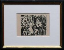 Kirchner, Ernst Ludwig (1880 Aschaffenburg - 1938 Frauenkirch/Davos) "Paar"; Holzschnitt aus "