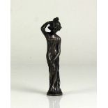 WMF-Figur (1.H.20.Jh.) stehende Frauenfigur im Jugendstil; WMF vers.; H: ca. 9 cm