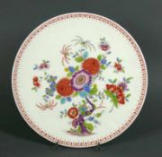 Wandteller (Meissen, um 1900) farbiger, asiatischer Blütendekor; bl. Schwertermarke mit