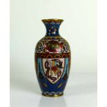 Cloisonné-Vase (China) farbiger Floraldekor; H: 12 cm