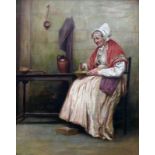 McGhie, John (1867 Lesmahago/Lanark, Schottland - 1952) "Ältere Frau in Stube"; mit