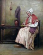 McGhie, John (1867 Lesmahago/Lanark, Schottland - 1952) "Ältere Frau in Stube"; mit
