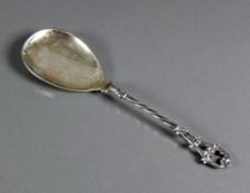 Vorlegelöffel durchbrochener Griff mit Floraldekor; Deutsch, Silber 800; L: 21 cm; 58g