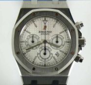 AUDEMARS PIGUET-Herrenarmbanduhr Royal Oak; Chronograph, Automatic; Silver-Tone; Stahl; Caliber