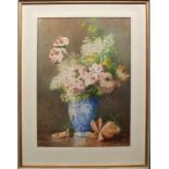 Rivoire, François (1842 Lyon - 1919 Grand-Saint-Léger) "Blumenstillleben" in Delfter Vase mit