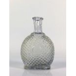 Flasche (wohl Schwarzwald, 19. Jh.) farbloses Glas mit Noppenwandung und kurzem, zylindrischen Hals;
