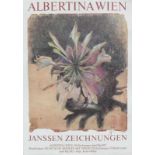 Janssen, Horst (Hamburg 1929 - 1995) "ALBERTINA WIEN"; Ausstellungsplakat 1982; Farboffset-Litho;
