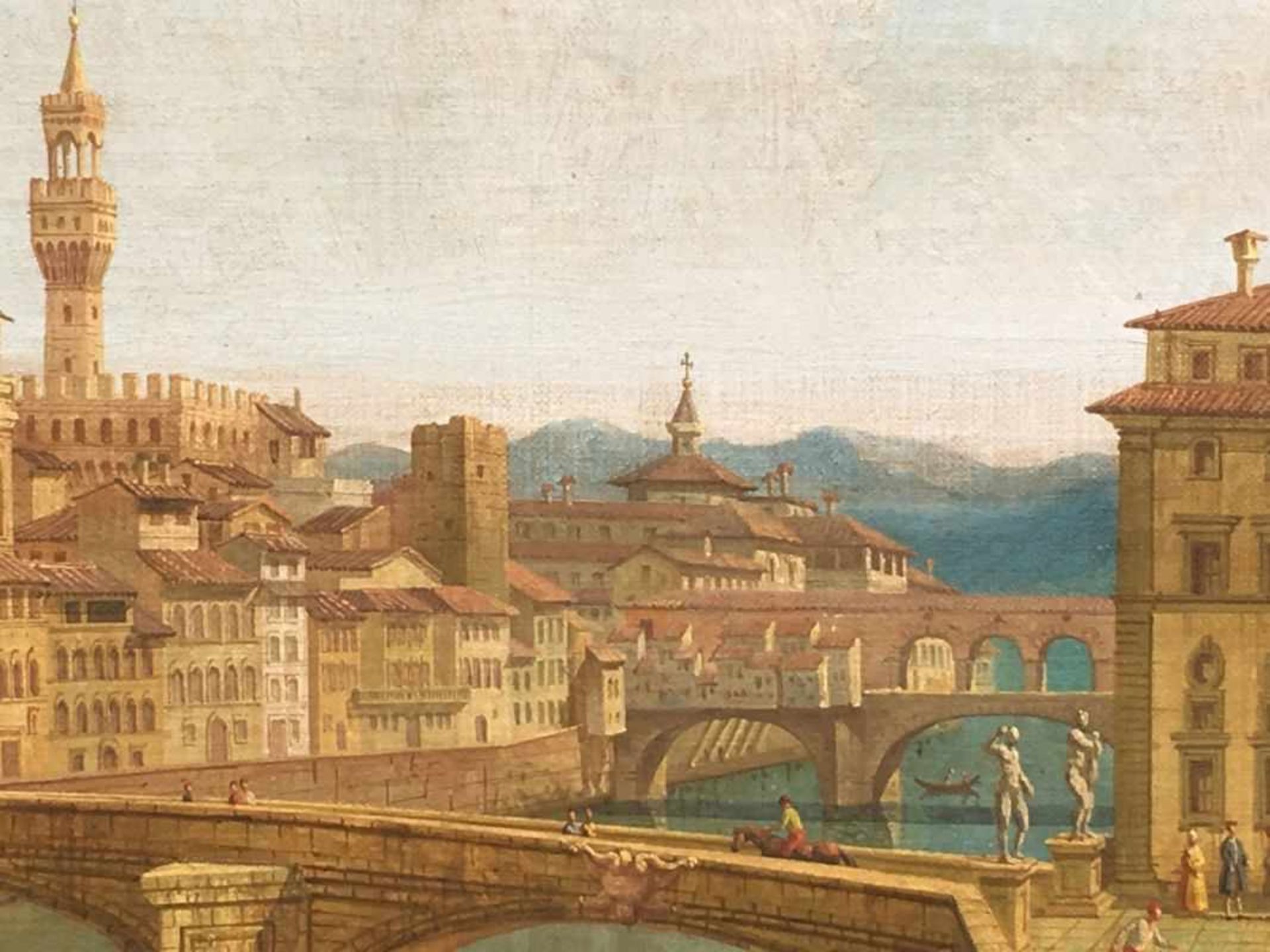 Canella, Giuseppe (attr., 1788 Verona - 1847 Florenz) "Florenz"; Blick auf den Arno; im - Bild 5 aus 12