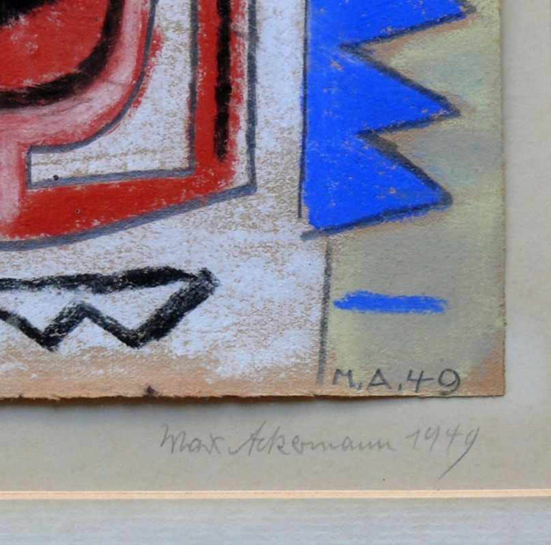 Ackermann, Max Prof. (1887 Berlin - 1975 Unterlengenhardt) "Ornamentales Thema 1949"; Pastell/ - Bild 3 aus 4