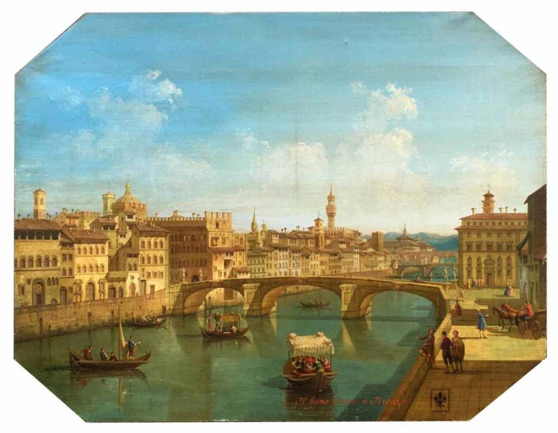 Canella, Giuseppe (attr., 1788 Verona - 1847 Florenz) "Florenz"; Blick auf den Arno; im - Bild 12 aus 12