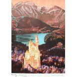 Warhol, Andy (1928 Pittsburgh - 1987 New York) "Neuschwanstein"; Farbserigraphie 1987; 85 x 60 cm;