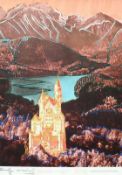 Warhol, Andy (1928 Pittsburgh - 1987 New York) "Neuschwanstein"; Farbserigraphie 1987; 85 x 60 cm;