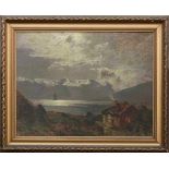 Douzette, Louis (1834 Tribsees - 1924 Barth/Ostsee) "Norwegische Fjordlandschaft"; Eingang zum