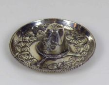 Schale in Hutform Silber 925; als mexikanischer Sombrero; D: 11 cm